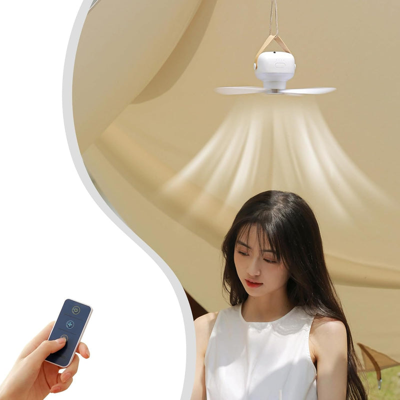 2in1 USB Mini Fan with Night Light 3-Speed Ceiling Fan Foldable Fan USB Charging Anyplace Anyway