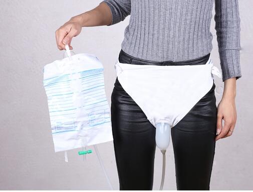 Female/Male elderly breathable adult urine collection bag with special briefs Silicone urinal bag penile atrophy urine collector