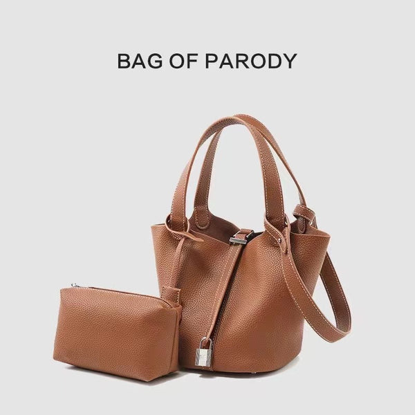 [Bag Of Parody] Basket Bag High Texture Bucket Bags Women's Simple And Elegant Hand Bag