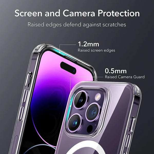 For iPhone 15 14 Plus 13 12 11 Pro Max Xs XR Mini Case Original For Magsafe Magnetic Wireless Charging Transparent Acrylic Cover