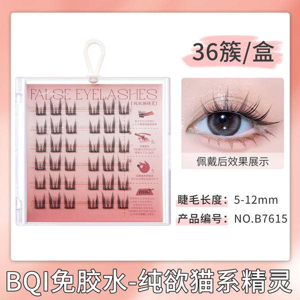 FLORTTE / BQI Glue-free False Eyelashes, Self-adhesive Eyelash Natural Eyelash Extensions Thicken