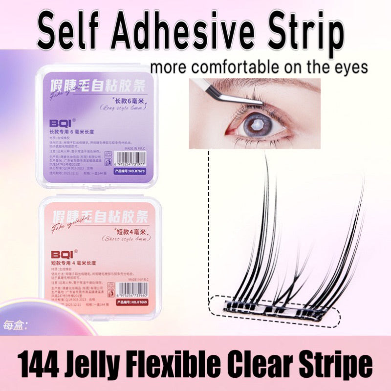 BQI Waterproof Adhesive Tape Glue-Free Eyelash Glue Strip Self-Adhesive Lashes Makeup Tools Home