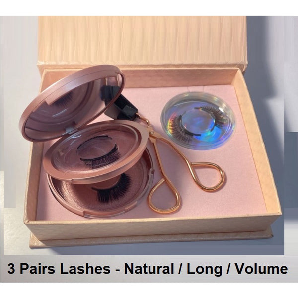Quantum 3D Magnetic Soft Eyelash 3Pairs/Box  Natural Fake Eyelash