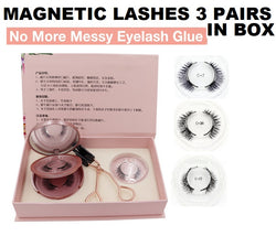 Quantum 3D Magnetic Soft Eyelash 3Pairs/Box  Natural Fake Eyelash