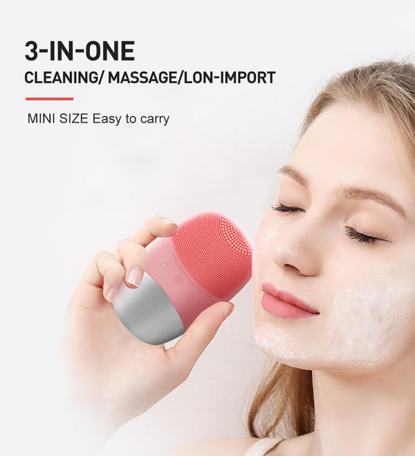 Ultrasonic facial cleansing brush electric Silica gel deeply cleansing Pore dirt facial cleanser machine