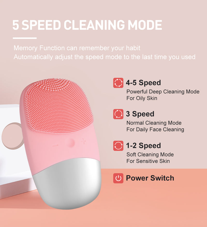 Ultrasonic facial cleansing brush electric Silica gel deeply cleansing Pore dirt facial cleanser machine