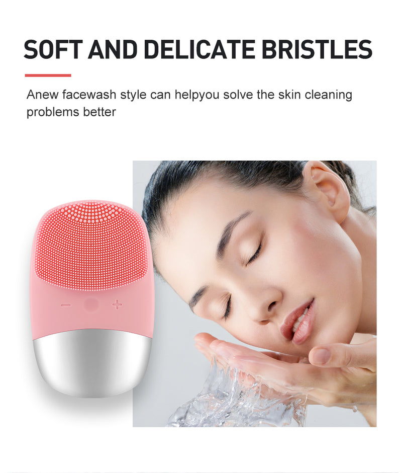 Ultrasonic facial cleansing brush electric Silica gel deeply cleansing Pore dirt facial cleanser machine